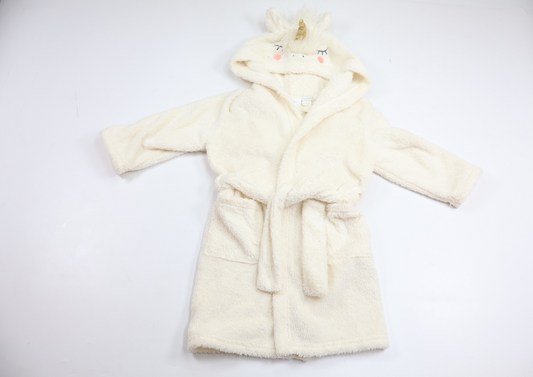Badekåbe/Morgenkåbe i fleece fra H&M Home - Størrelse 98/104 - Råhvid