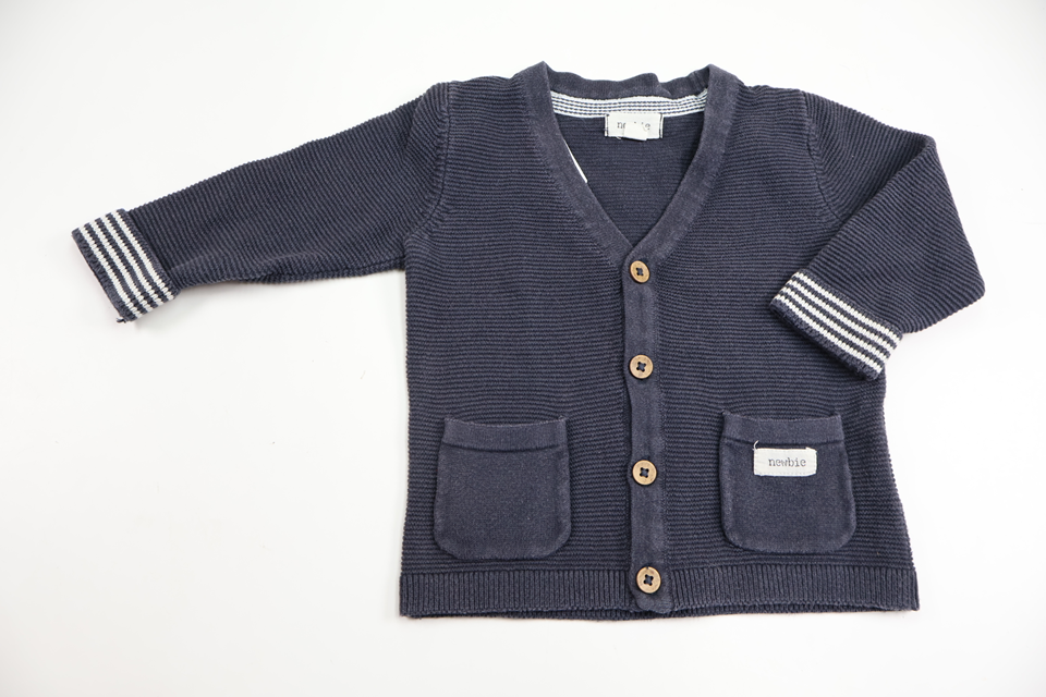 Strikket cardigan fra Newbie - Størrelse 68 - Marineblå