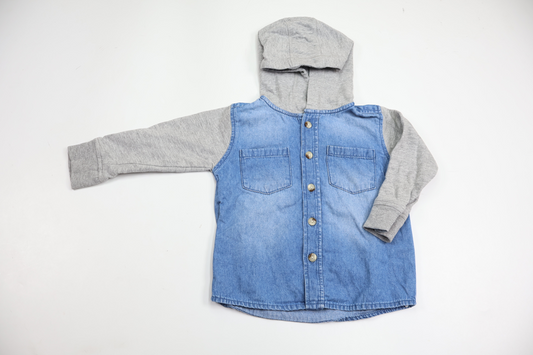 Skjorte med hætte fra Cubus - Størrelse 74 - Denim