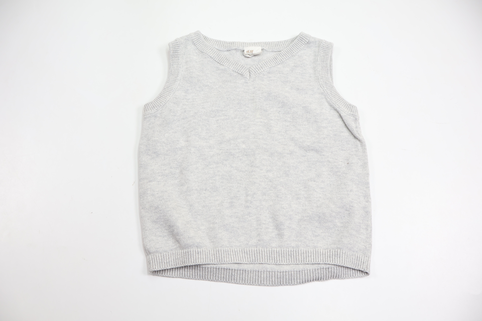 Strikket vest fra H&M - Størrelse 74 - Grå
