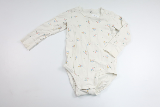 Blomsterbody fra Lindex - Størrelse 86 - Hvid