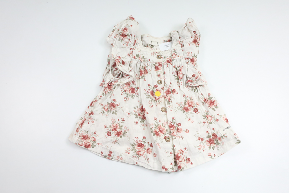 Blomstertunika fra Newbie - Størrelse 80 - Hvid