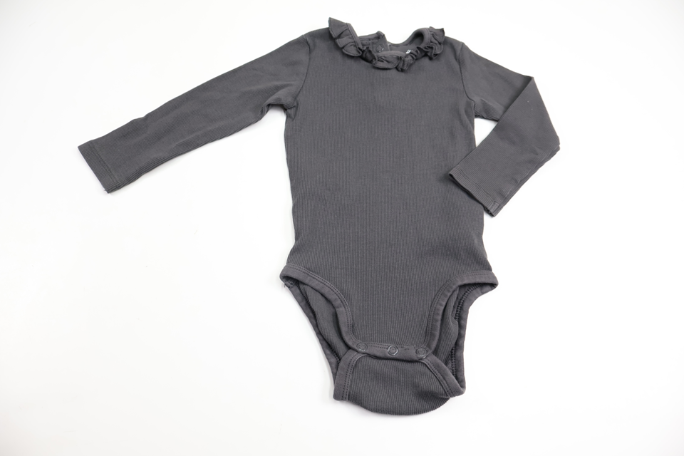 Ribbet bodysuit fra H&M - Størrelse 80 - Grå