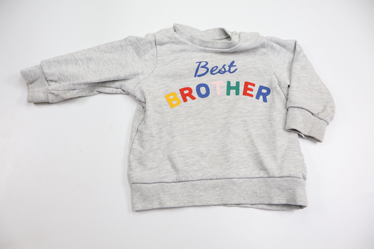 Sweatshirt "Best Brother" fra H&M - Størrelse 74 - Grå