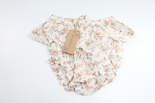 Bleerosa med flæse fra Newbie - Størrelse 62 - Beige