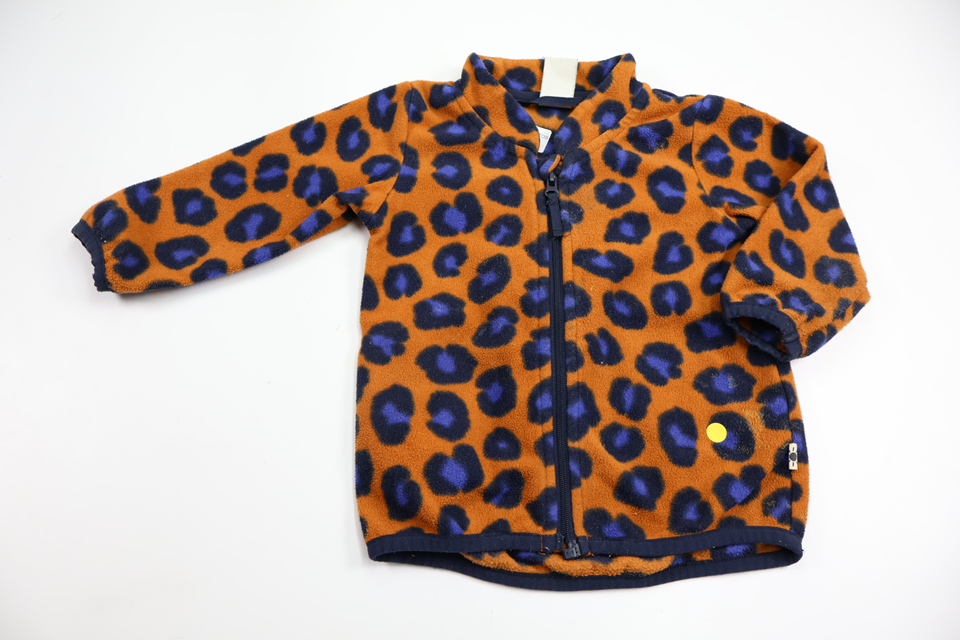 Leopardmønstret fleecejakke fra Lindex - Størrelse 74 - Brun