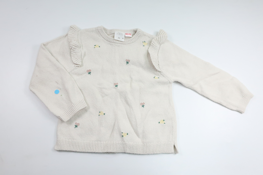 Strikket sweater fra Zara - Størrelse 98 - Hvid