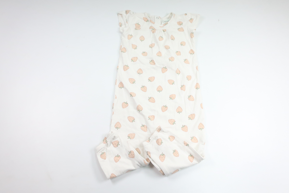 Jumpsuit med jordbær fra Mini A Ture - Størrelse 92 - Hvid