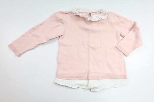 Strikket sweater fra H&M - Størrelse 86 - Lyserød