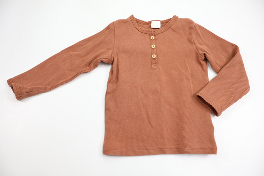 Ribstrikket sweater fra H&M - Størrelse 86 - Brun