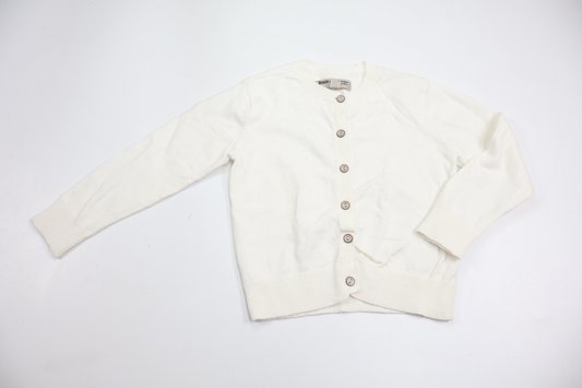 Strikket cardigan fra Basic U - Størrelse 86 - Hvid