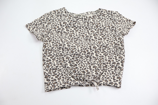 Leopardmønstret bluse fra Wai Wai - Størrelse 98/104 - Råhvid
