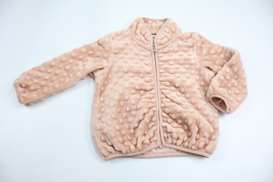 Prikket fleecejakke fra Belle Amie - Størrelse 80 - Rosa