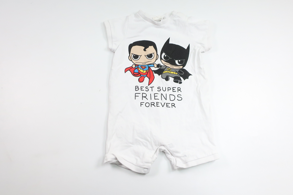 Pyjamas med superhelte fra H&M - Størrelse 68 - Hvid