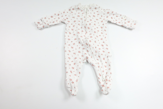 Blomsterpyjamas fra Newbie - Størrelse 50 - Hvid