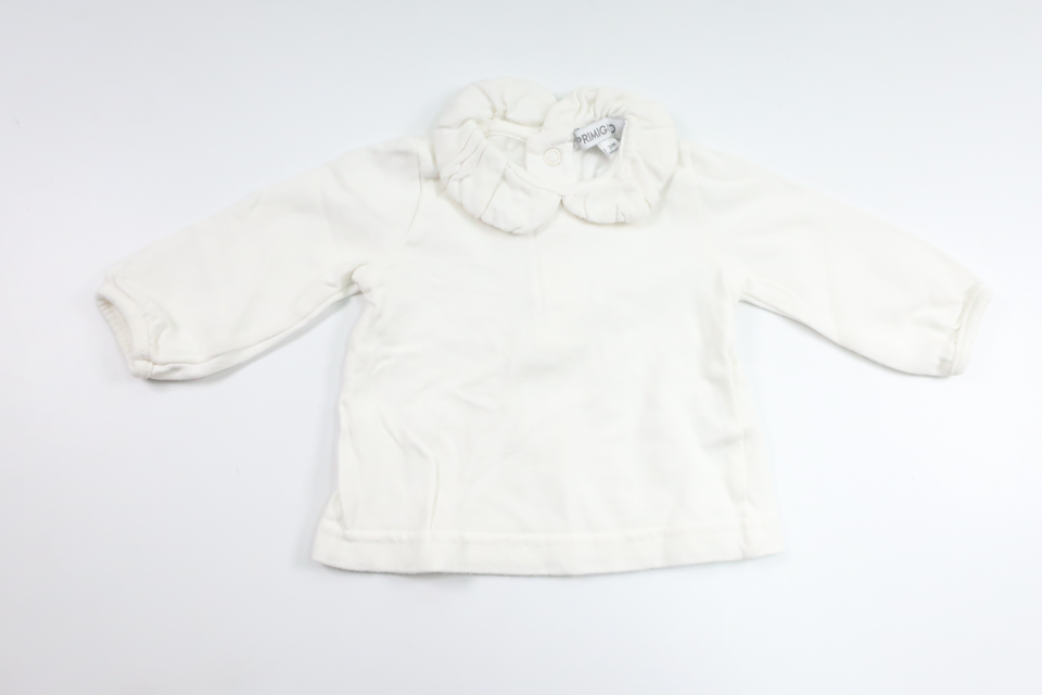 Sweater med krave fra Primigino - Størrelse 50/56 - Hvid