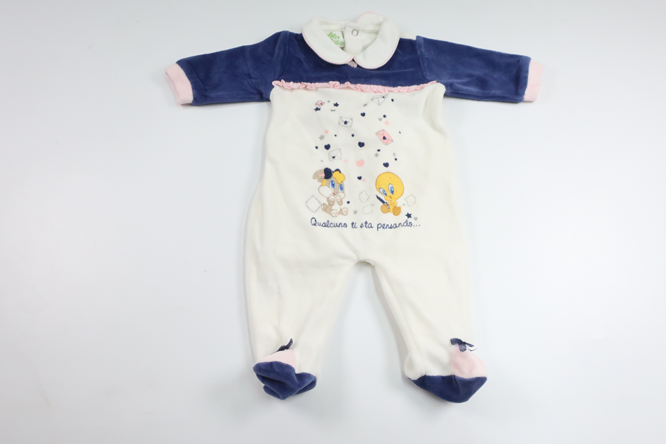 Fleece Looney Tunes pyjamas fra Bimbus - Størrelse 56 - Hvid