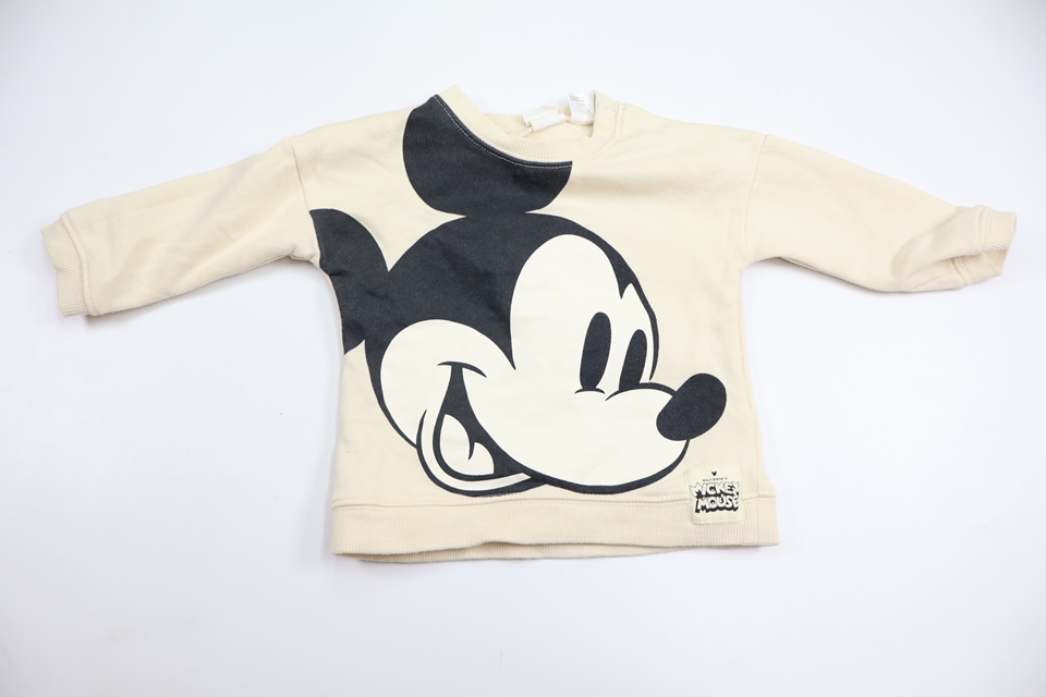 Sweatshirt med Musse Pigg från H&M - Storlek 68 - Beige