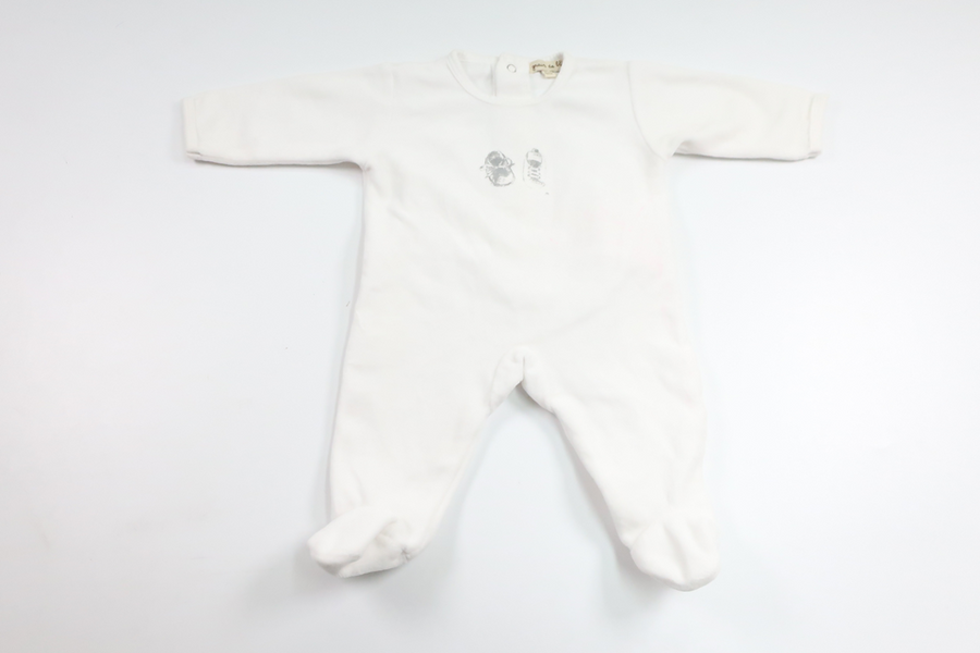 Fleece jumpsuit fra Grain de Blé - Størrelse 50/56 - Hvid