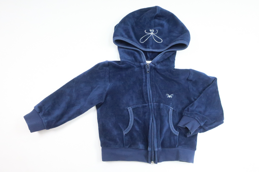 Velour hættejakke fra Livly - Størrelse 86/92 - Marineblå
