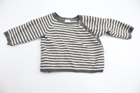 Stickad omlottröja från H&M - Storlek 56 - Grå