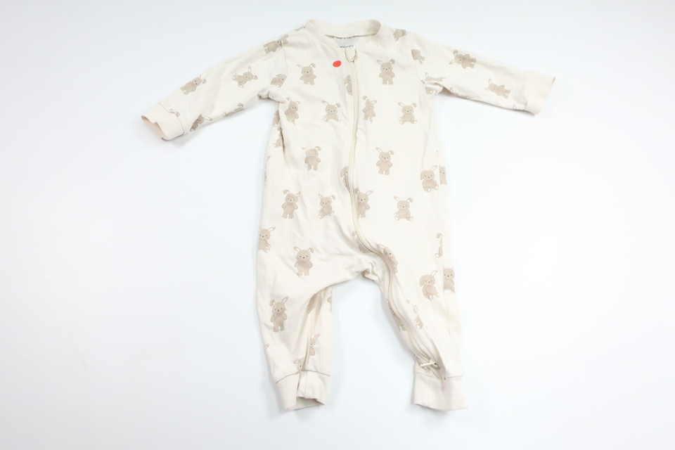 Pyjamas med kaniner fra Kappahl - Størrelse 68 - Off-white