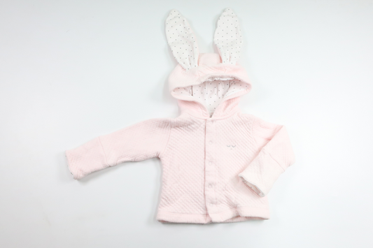 Hættejakke med kaninører fra Livly - Størrelse 62/68 - Lyserød