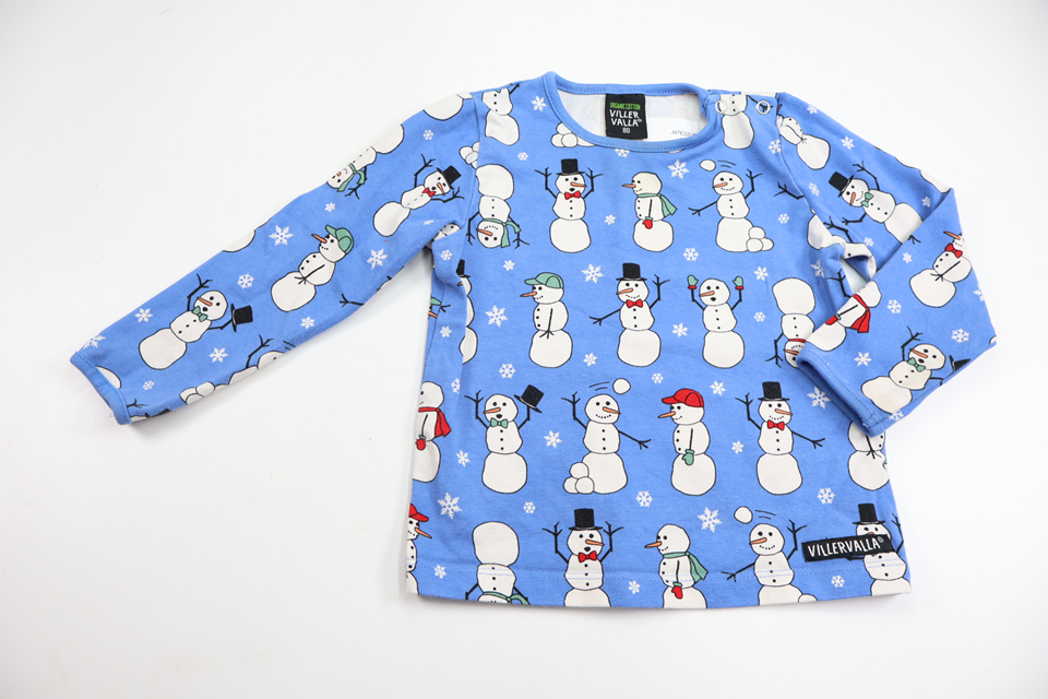Tröja med snögubbar från Villervalla - Storlek 80 - Blå