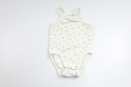 Ribbet hørbody fra Zara - Størrelse 56/62 - Off-white