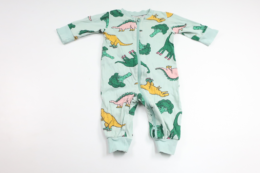 Pyjamas med dinosaurer fra Lindex - Størrelse 62 - Grøn