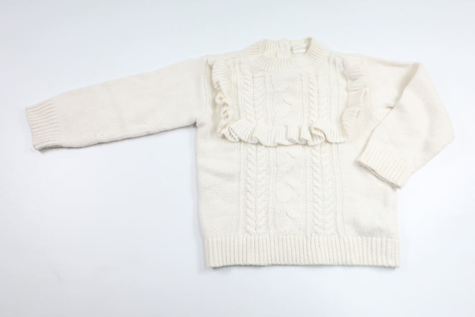 Strikket sweater fra H&M - Størrelse 86 - Off-white
