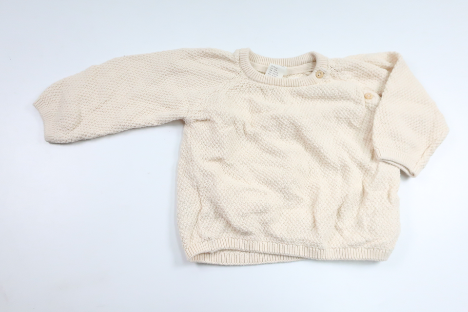 Strikket sweater fra H&M - Størrelse 68 - Off-white