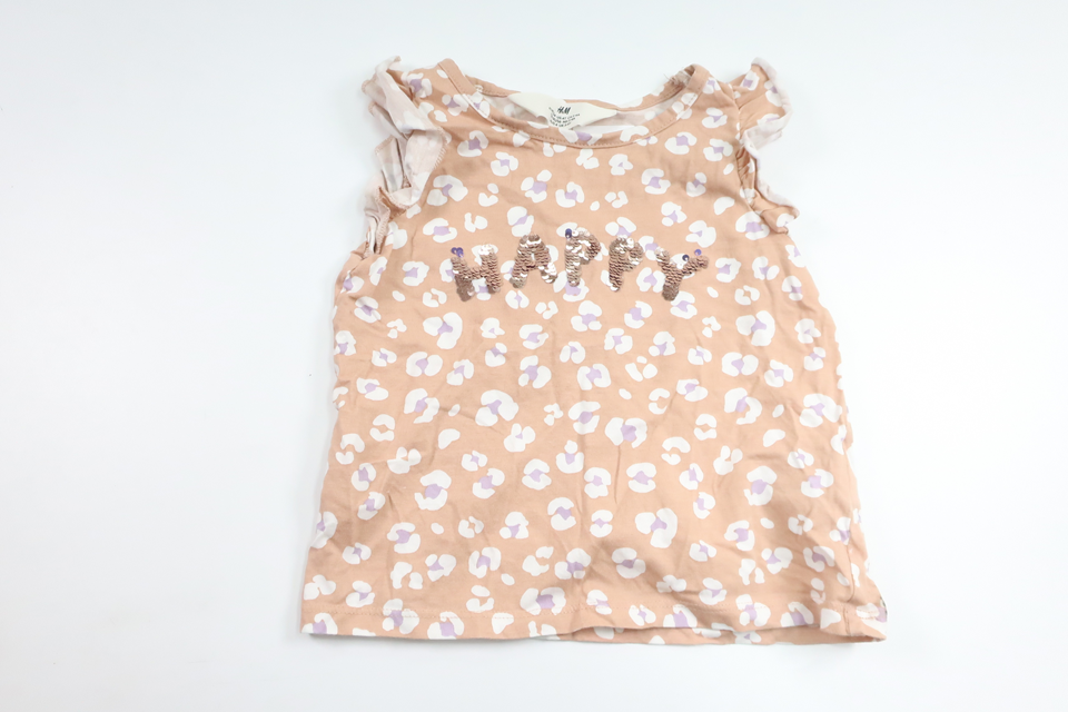 Tanktop med vendbare pailletter fra H&M - Størrelse 104 - Beige