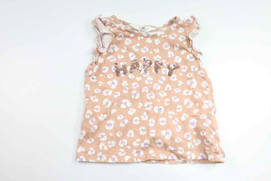 Tanktop med vendbare pailletter fra H&M - Størrelse 104 - Beige