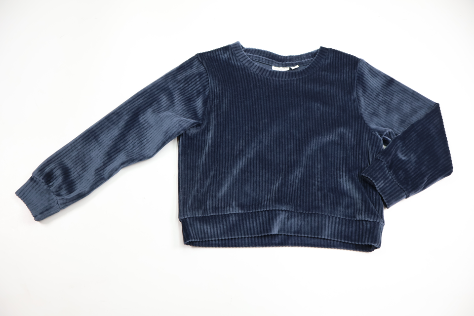 Tröja i velour från Name It - Storlek 104 - Marinblå