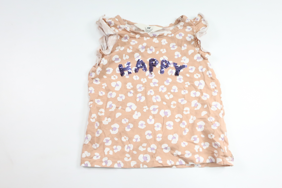 Tanktop med vendbare pailletter fra H&M - Størrelse 104 - Beige