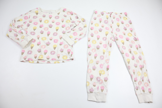 Tvådelad pyjamas från Okänt - Storlek 98/104 - Vit