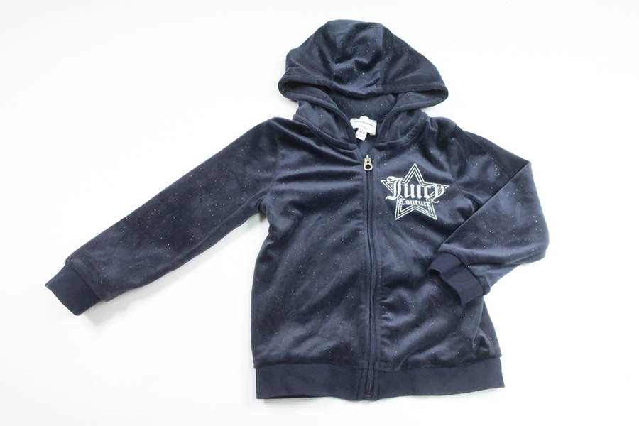 Velourhættetrøje fra Juicy Couture - Størrelse 98/104 - Marineblå