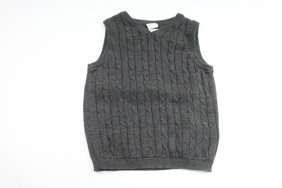 Ribbet strikket vest fra H&M - Størrelse 98 - Grå