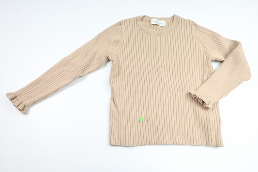 Ribstrikket sweater fra H&M - Størrelse 122/128 - Beige