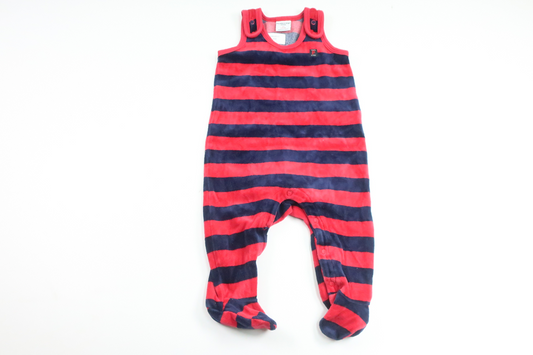 Stribet fleece jumpsuit fra Polarn o. Pyret - Størrelse 62 - Rød
