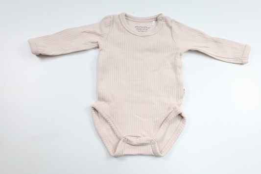 Ribbet bodysuit fra Minymo - Størrelse 50 - Pink
