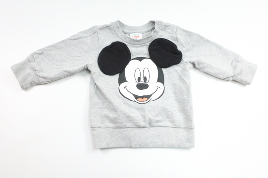 Sweatshirt med Mickey Mouse fra Disney - Størrelse 68 - Grå