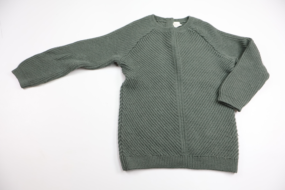 Strikket trøje i 100% uld fra H&M - Størrelse 104 - Grøn