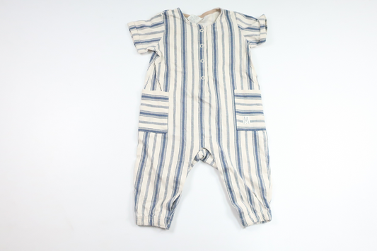 Stribet jumpsuit fra Lindex - Størrelse 62 - Beige