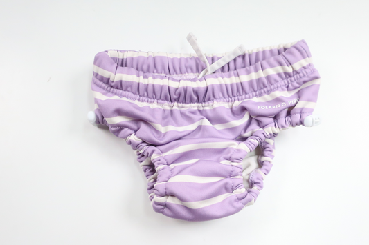 Stribet badeble fra Polarn o. Pyret - Størrelse 62/68 - Lilla