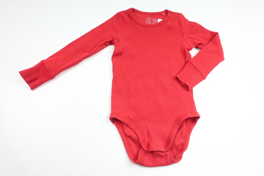 Ribbet bodysuit fra Lindex - Størrelse 86 - Rød
