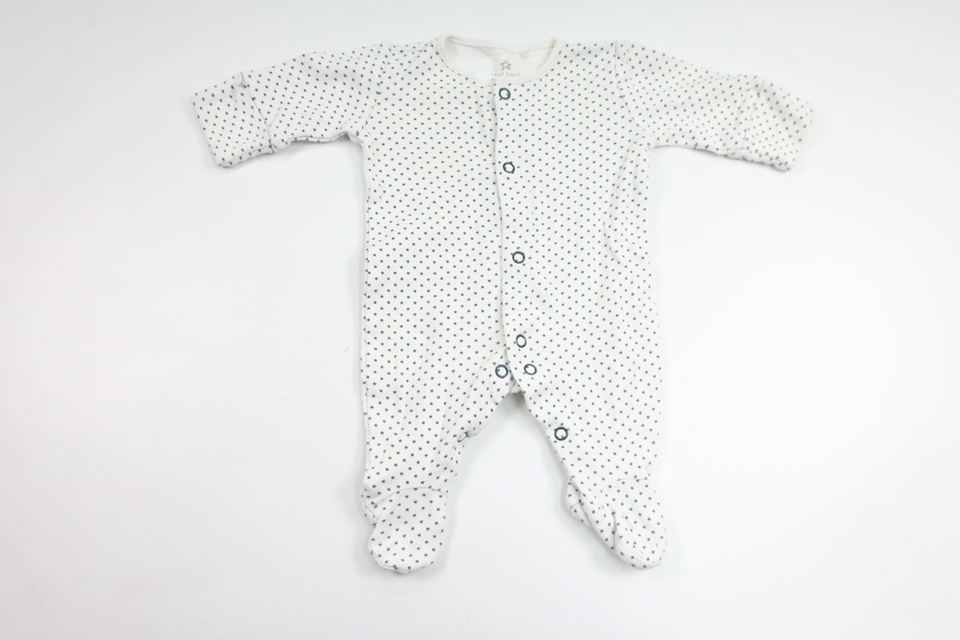 Pyjamas med stjerner fra Next - Størrelse 50 - Hvid