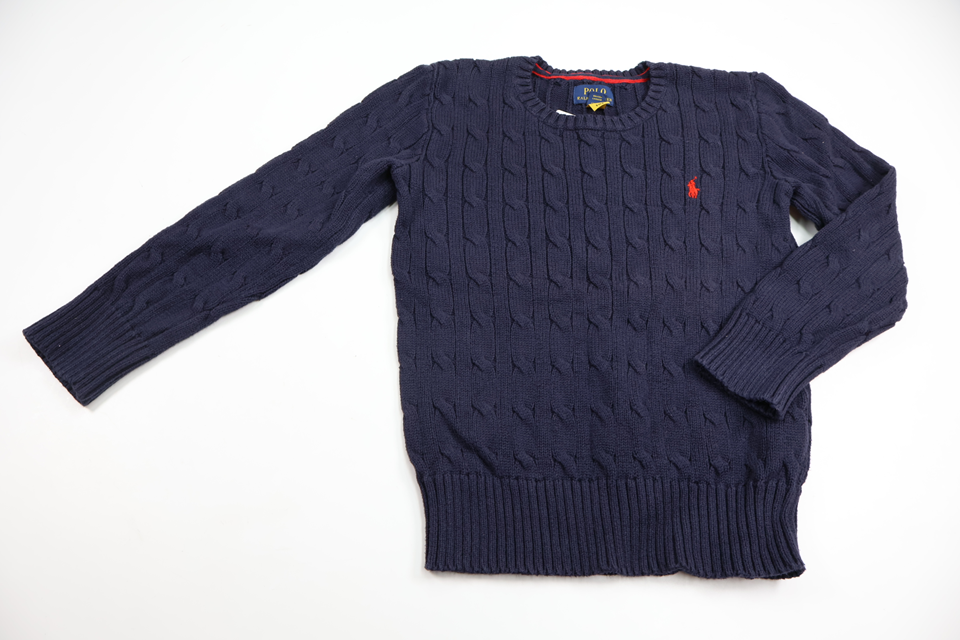 Stickad tröja från Ralph Lauren - Storlek 116 - Marinblå