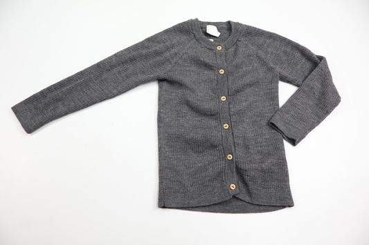 Strikket cardigan i 100% uld fra H&M - Størrelse 68 - Grå